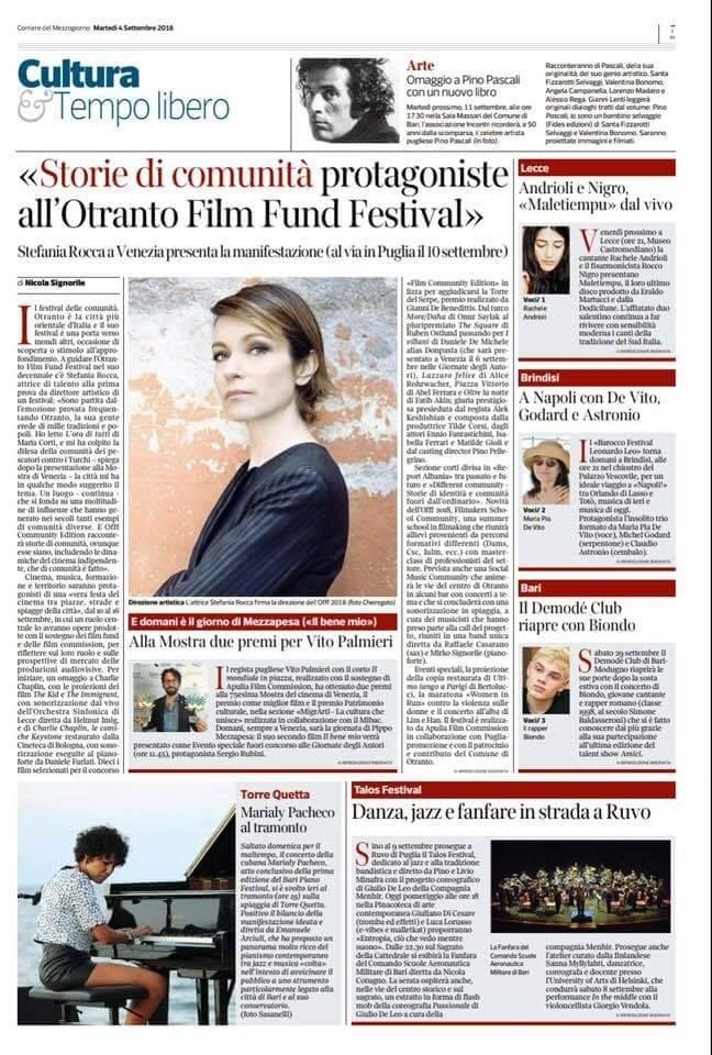 Corriere del Mezziogiorno 20180904